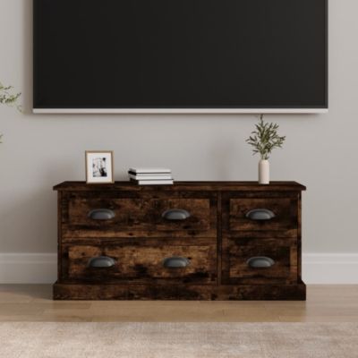 Meuble TV chêne fumé 100x35,5x45 cm bois d'ingénierie - Prolenta Premium