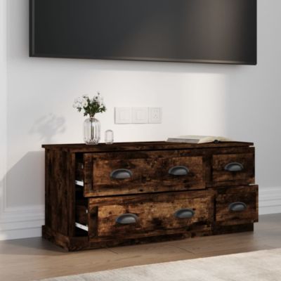 Meuble TV chêne fumé 100x35,5x45 cm bois d'ingénierie - Prolenta Premium