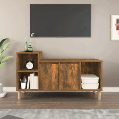 Meuble TV Chêne fumé 100x35x55 cm Bois d'ingénierie - Prolenta Premium