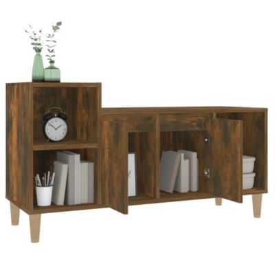 Meuble TV Chêne fumé 100x35x55 cm Bois d'ingénierie - Prolenta Premium