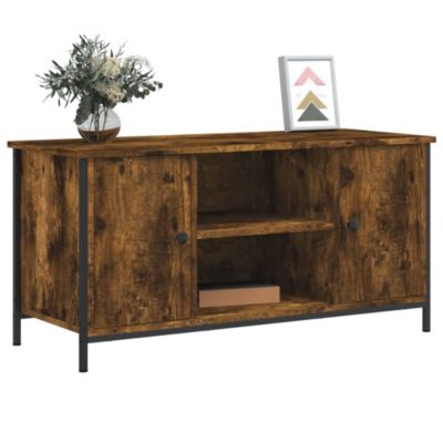 Meuble TV Chêne fumé 100x40x50 cm Bois d'ingénierie - Prolenta Premium