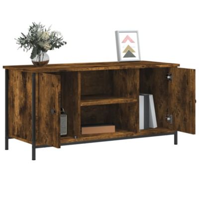 Meuble TV Chêne fumé 100x40x50 cm Bois d'ingénierie - Prolenta Premium