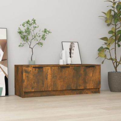 Meuble TV Chêne fumé 102x35x36,5 cm Bois d'ingénierie - Prolenta Premium