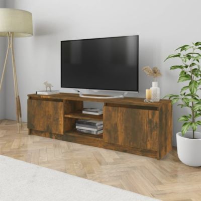 Meuble TV Chêne fumé 120x30x35,5 cm Bois d'ingénierie - Prolenta Premium