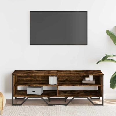 Meuble TV chêne fumé 122x34x41 cm bois d'ingénierie - Prolenta Premium