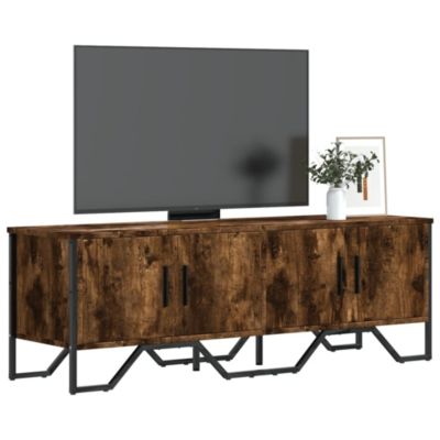 Meuble TV chêne fumé 122x34x41 cm bois d'ingénierie - Prolenta Premium