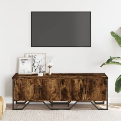 Meuble TV chêne fumé 122x34x41 cm bois d'ingénierie - Prolenta Premium
