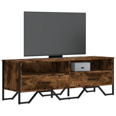 Meuble TV chêne fumé 122x34x41 cm bois d'ingénierie - Prolenta Premium