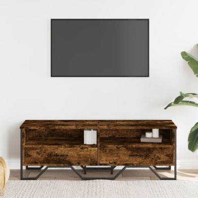 Meuble TV chêne fumé 122x34x41 cm bois d'ingénierie - Prolenta Premium