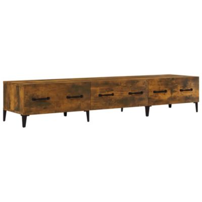 Meuble TV Chêne fumé 150x34,5x30 cm Bois d'ingénierie - Prolenta Premium