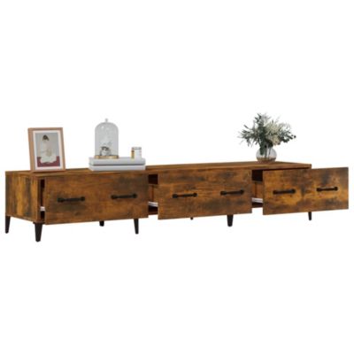 Meuble TV Chêne fumé 150x34,5x30 cm Bois d'ingénierie - Prolenta Premium