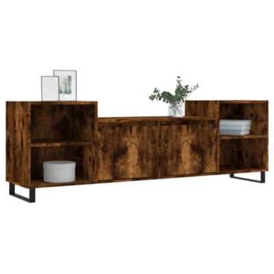 Meuble TV Chêne fumé 160x35x55 cm Bois d'ingénierie - Prolenta Premium