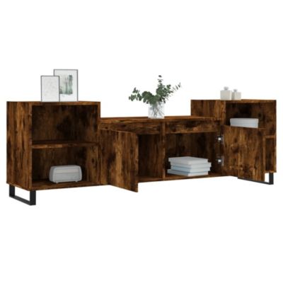 Meuble TV Chêne fumé 160x35x55 cm Bois d'ingénierie - Prolenta Premium
