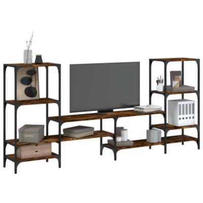 Meuble TV chêne fumé 206,5x28,5x95 cm bois d'ingénierie - Prolenta Premium