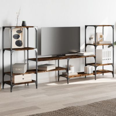 Meuble TV chêne fumé 206,5x28,5x95 cm bois d'ingénierie - Prolenta Premium