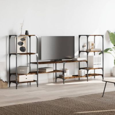Meuble TV chêne fumé 206,5x28,5x95 cm bois d'ingénierie - Prolenta Premium