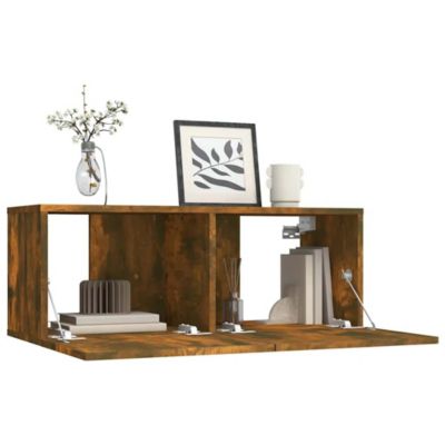 Meuble TV chêne fumé 80x30x30 cm bois d'ingénierie - Prolenta Premium