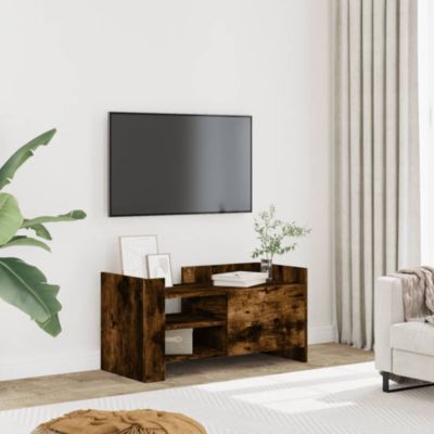 Meuble TV chêne fumé 80x35x40 cm bois d'ingénierie - Prolenta Premium