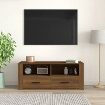 Meuble TV Chêne marron 100x35x40 cm Bois d'ingénierie - Prolenta Premium