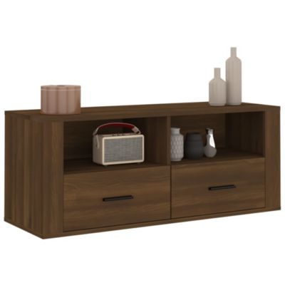 Meuble TV Chêne marron 100x35x40 cm Bois d'ingénierie - Prolenta Premium