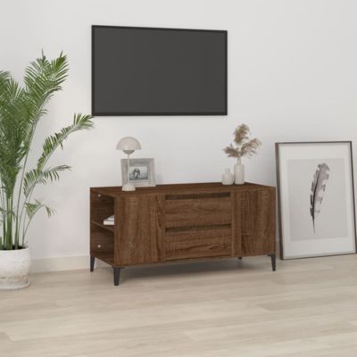 Meuble TV Chêne marron 102x44,5x50 cm Bois d'ingénierie - Prolenta Premium