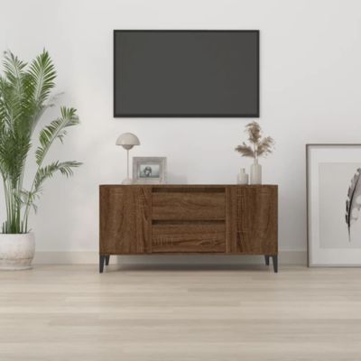 Meuble TV Chêne marron 102x44,5x50 cm Bois d'ingénierie - Prolenta Premium