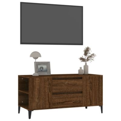 Meuble TV Chêne marron 102x44,5x50 cm Bois d'ingénierie - Prolenta Premium