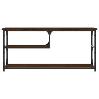 Meuble TV chêne marron 103x38x46,5cm bois d'ingénierie et acier - Prolenta Premium