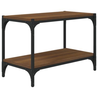 Meuble TV Chêne marron 60x33x41 cm Bois d'ingénierie et acier - Prolenta Premium