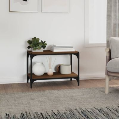 Meuble TV Chêne marron 60x33x41 cm Bois d'ingénierie et acier - Prolenta Premium