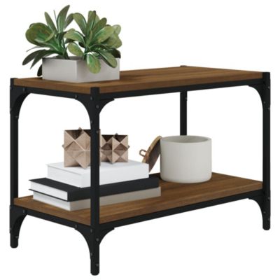 Meuble TV Chêne marron 60x33x41 cm Bois d'ingénierie et acier - Prolenta Premium