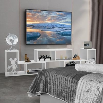 Meuble TV Console 3 pièces pour téléviseurs Meuble multimédia Moderne avec Grand Espace de Rangement