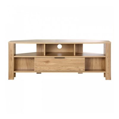 Meuble TV d'Angle 1 Tiroir Décor Bois - L120 cm