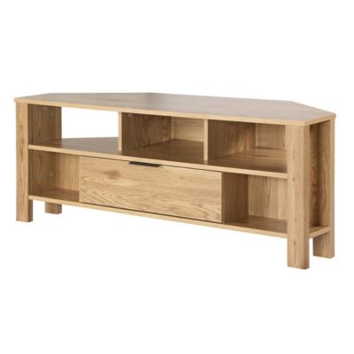 Meuble TV d'Angle 1 Tiroir Décor Chêne - L120 cm