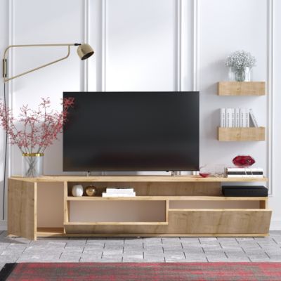 Meuble TV décor chêne L180 cm - ALIKA