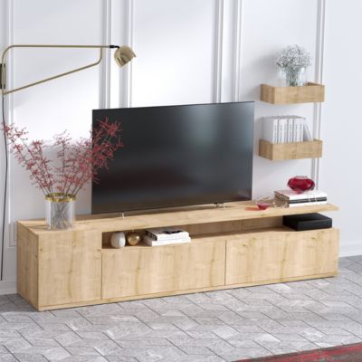 Meuble TV décor chêne L180 cm - ALIKA