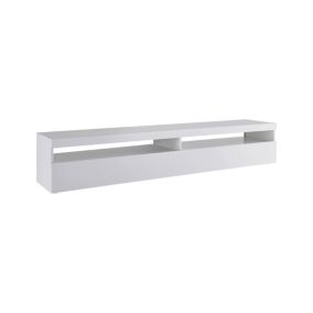 Meuble TV David, Buffet bas de salon, Base pour meuble TV, 100% Made in Italy, 200x45h36 cm, Blanc brillant