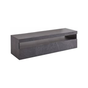 Meuble TV Dcaiced, Buffet bas de salon, Base pour meuble TV, 100% Made in Italy, 130x45h36 cm, Ardoise