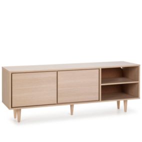 Meuble TV Denia 2 Portes et 2 niches Couleur Chêne, 140cm (Largeur)