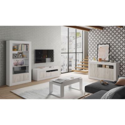 Meuble TV design 3 portes Baltik - L139 cm