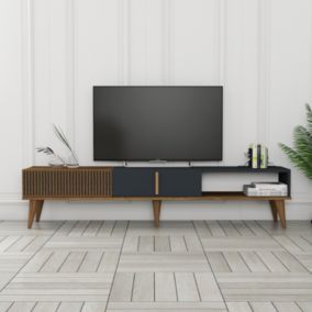 Meuble TV design bois et anthracite 180 cm NOLA