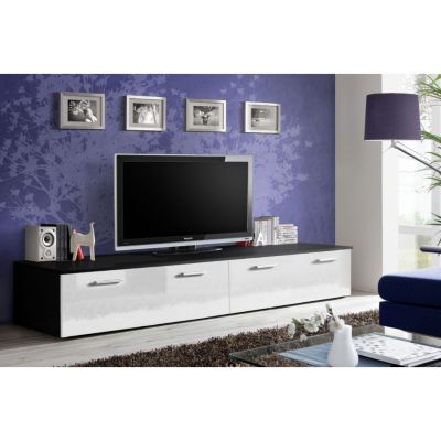Meuble TV Design "Duo" 200cm Blanc & Noir