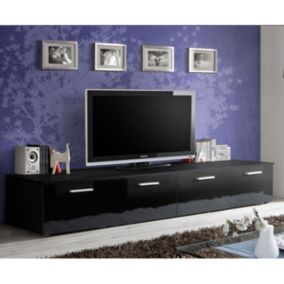 Meuble TV Design "Duo" 200cm Noir