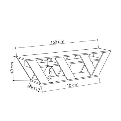 Meuble TV design gris anthracite 158 cm NOLI