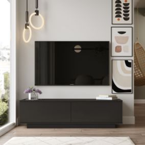 Meuble TV design noir 140cm MELI