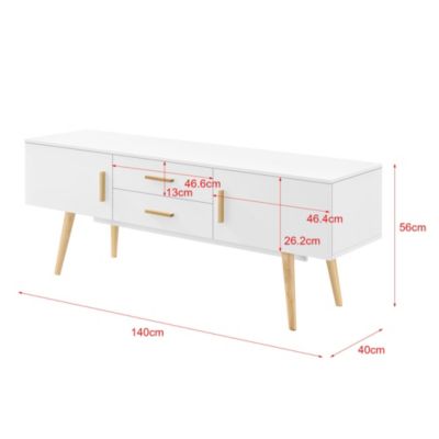 Meuble tv design support tele banc bois blanc Helloshop26