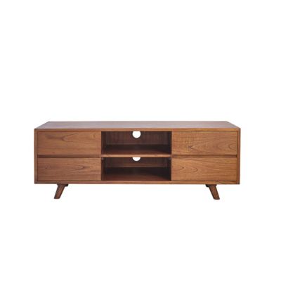 Meuble TV en bois massif 160 cm 4 tiroirs