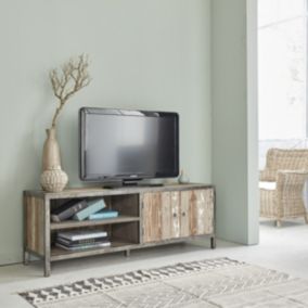 Meuble TV en bois recyclé et métal 150 cm