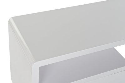 Meuble TV en MDF avec vitre, 140 x 40 x 50 cm, blanc