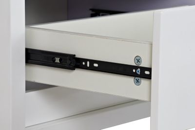 Meuble TV en MDF avec vitre, 140 x 40 x 50 cm, blanc